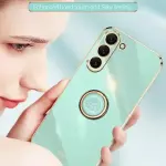 Samsung Galaxy S24 5G XINLI Straight Edge 6D Electroplate TPU Phone Case avec support de bague