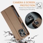iPhone 15 Pro CaseMe 023 Boucle Papillon Litchi Texture RFID Étui de téléphone en cuir antivol (Marron)